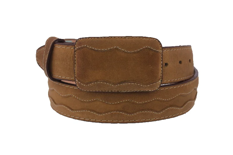 Sand #335 Western Cowboy Belt Leather - Removable Buckle