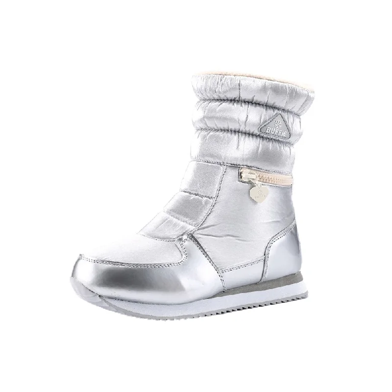 Silver Zipper Women Winter Snowboots