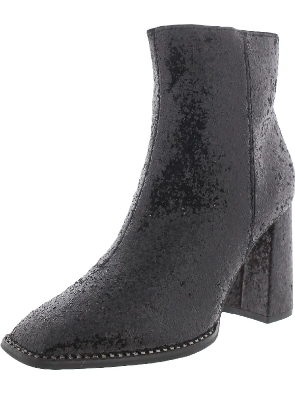 Silvya Womens Square Toe Zip Up Ankle Boots