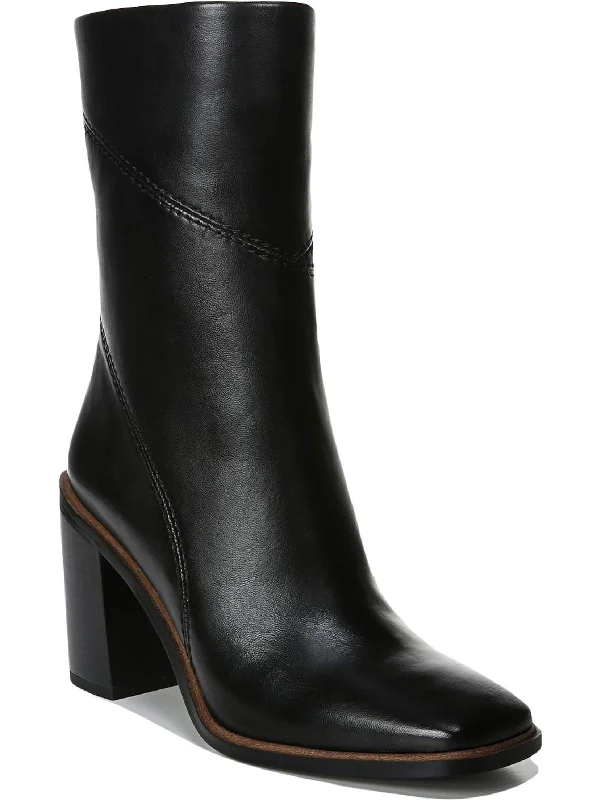 Stevie Womens Zipper Square Toe Booties