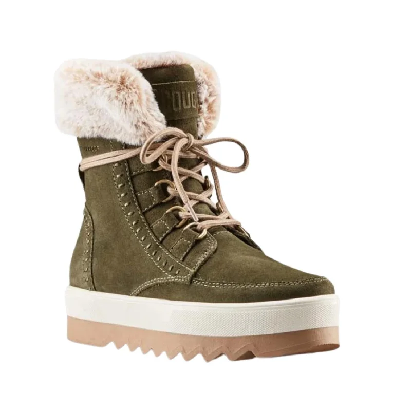 Vanetta Suede Winter Boot In Olive