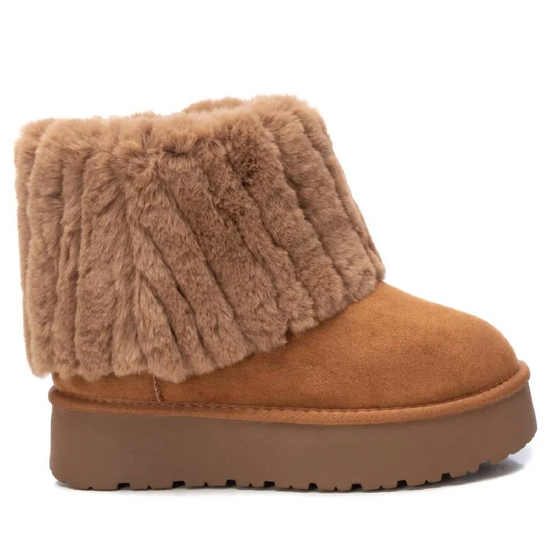 Women's Winter Booties In Camel