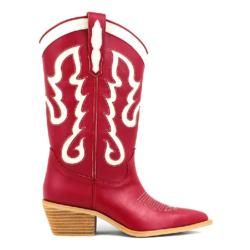 Yaya Graphic Pointed Toe Cowboy Boots