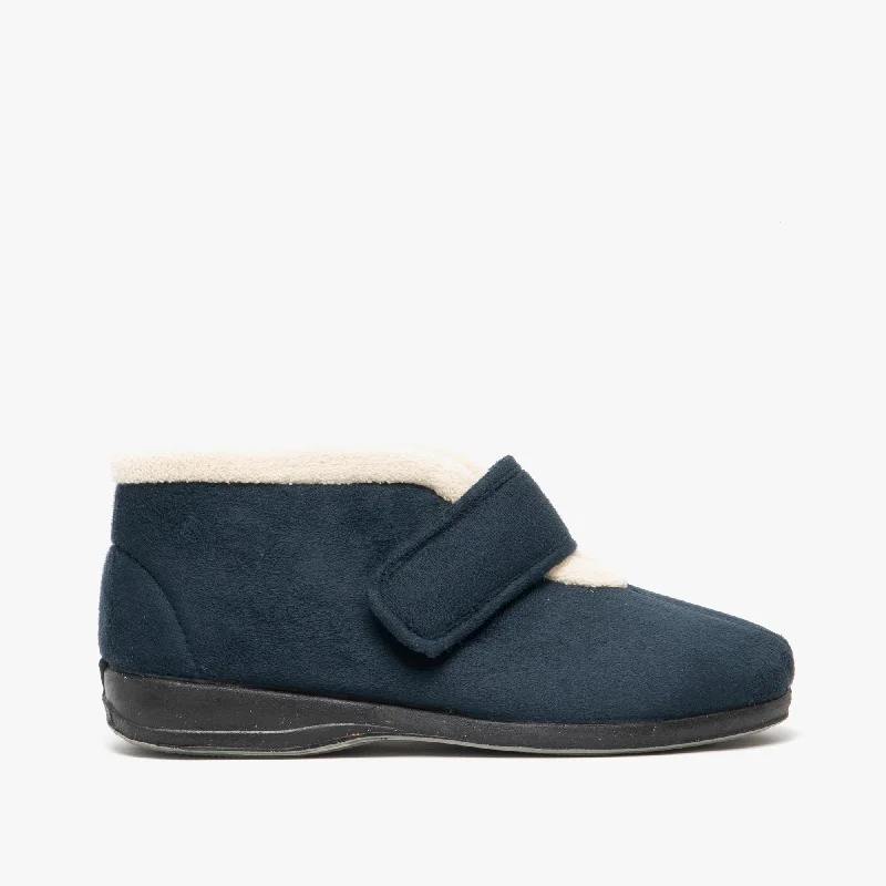 AMELIA Ladies Boot Slippers Navy