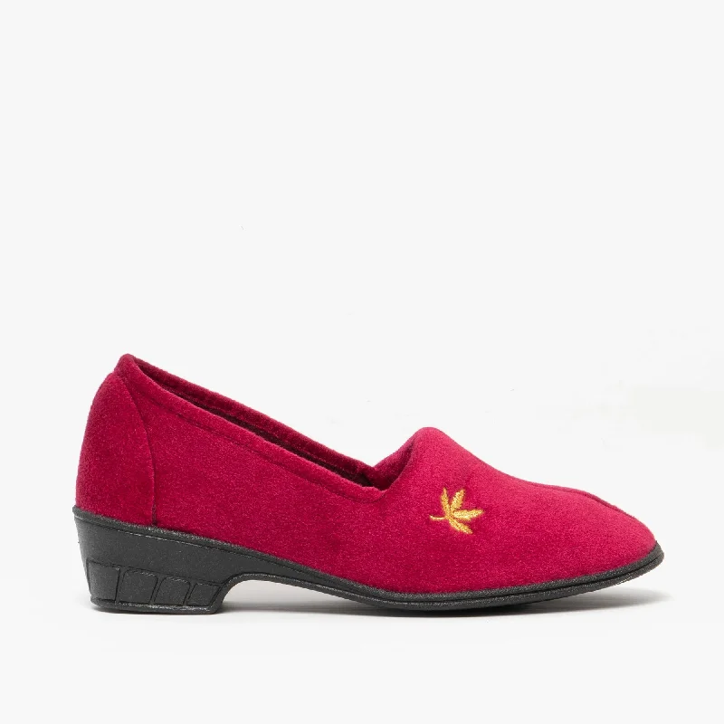 ANDOVER Ladies Full Slippers Burgundy