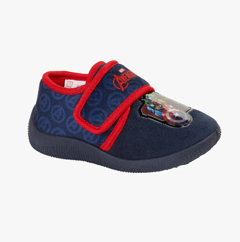 AVENGERS FORCE Boys Touch Fasten Slippers Navy/Red