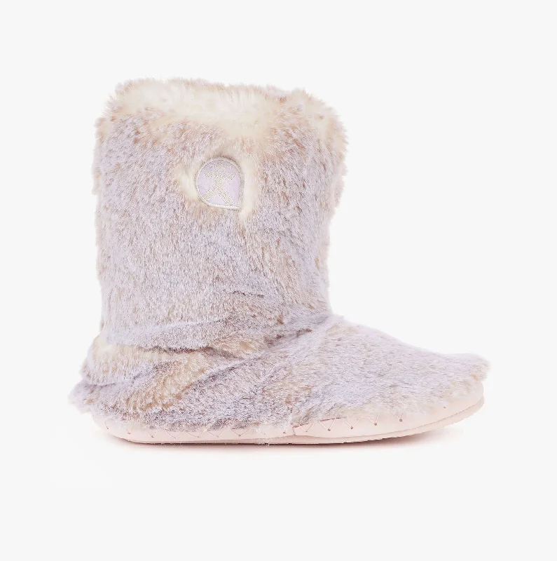 COLE Ladies Faux Fur Boot Slippers Candyfloss