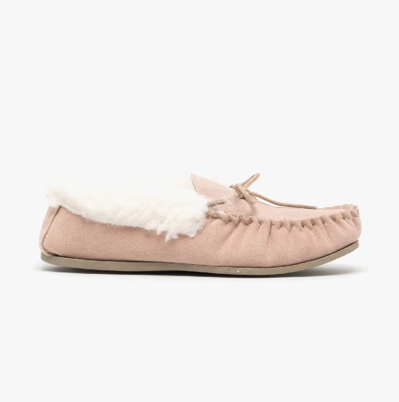 EMILY Ladies Moccasin Slippers Stone