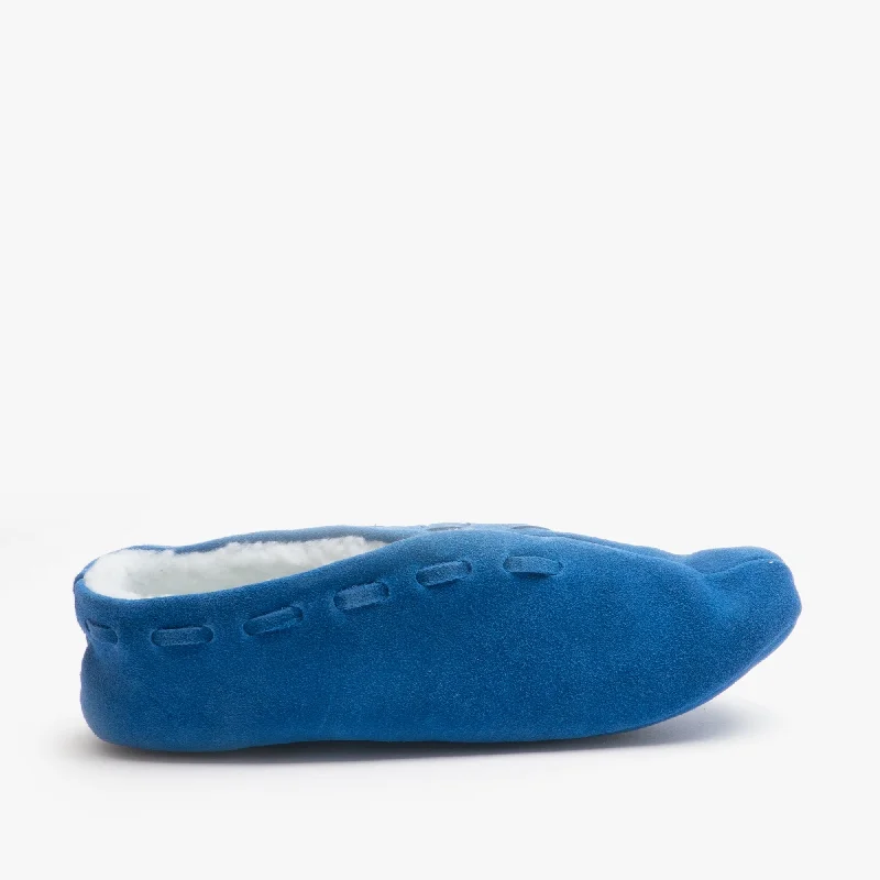 PIXIE Ladies Suede Boot Slippers Royal Blue