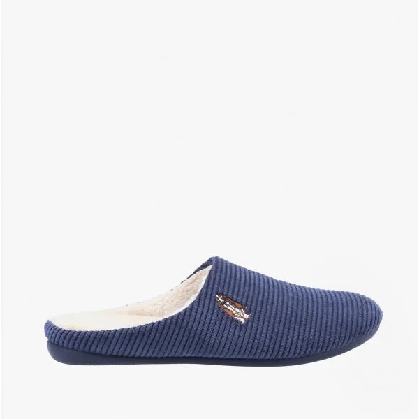 RAELYN Ladies Corduroy Mule Slippers Navy