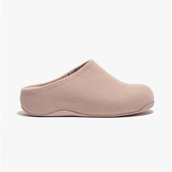 SHUV Ladies Felt Clog Slippers Beige