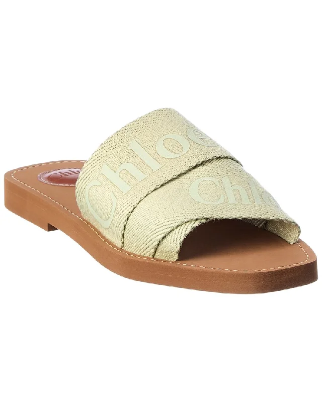 Chloé Woody Logo Canvas Slide