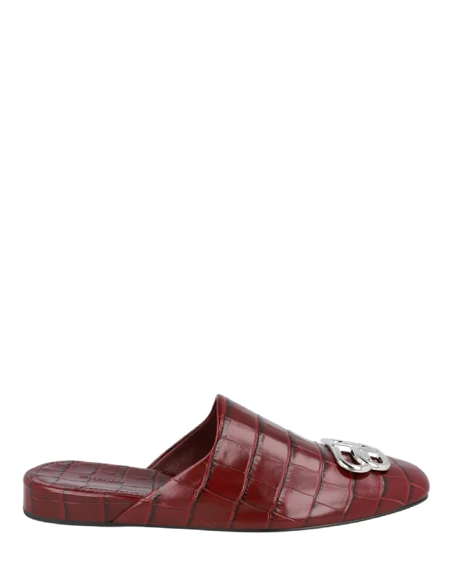 Croc Embossed Leather Cosy BB Mule