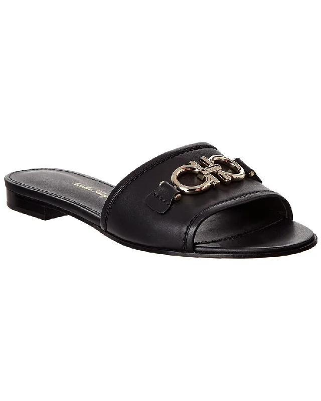 Salvatore Ferragamo Gancini Leather Slide