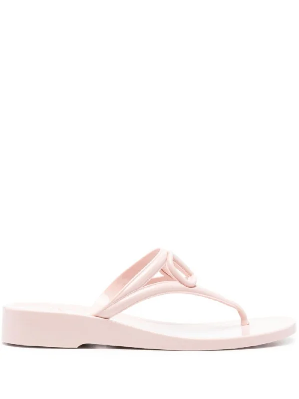 Valentino Garavani Women's VLogo Signature Slip-On Flip Flops, Light Pink