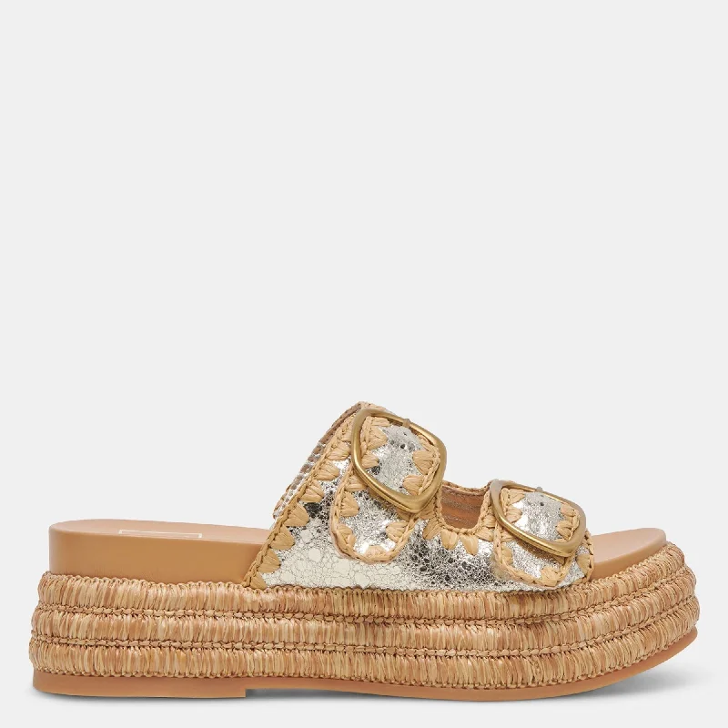 Wanika Sandals Platinum Crackled Leather