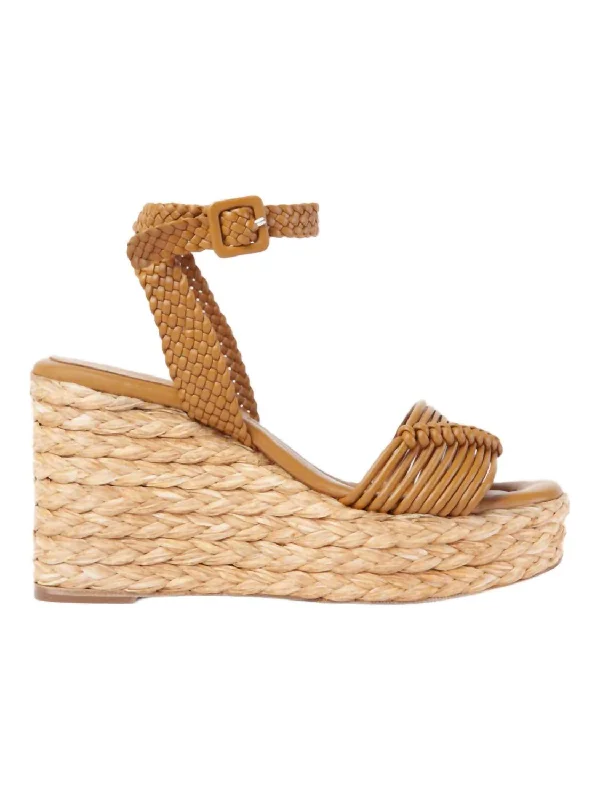 Women Masie Platform Espadrille Shoes In Napa Ochre