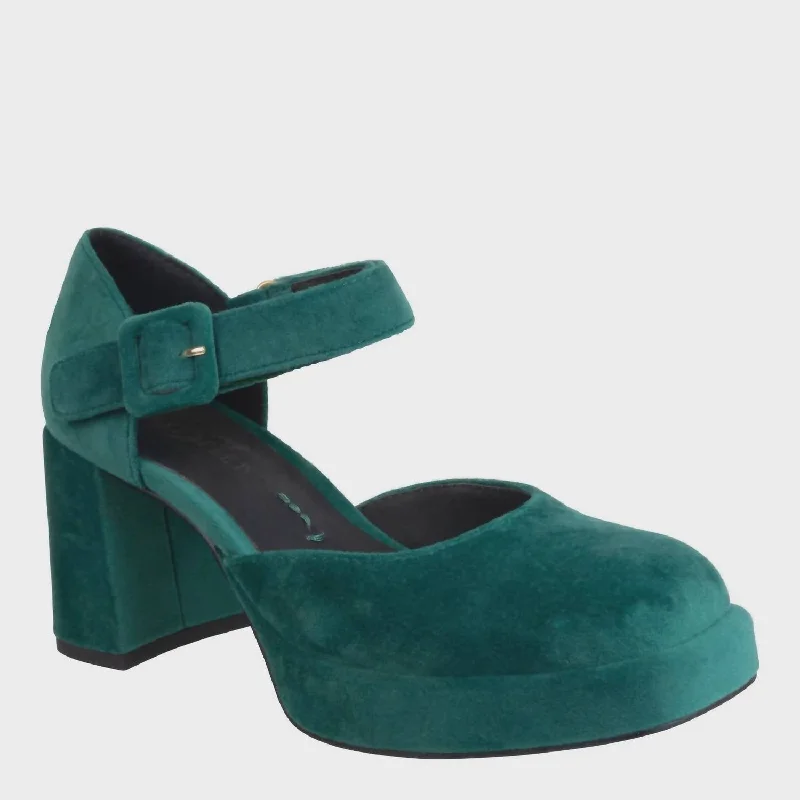 Women's Estonia Heeled Clog In Emerald