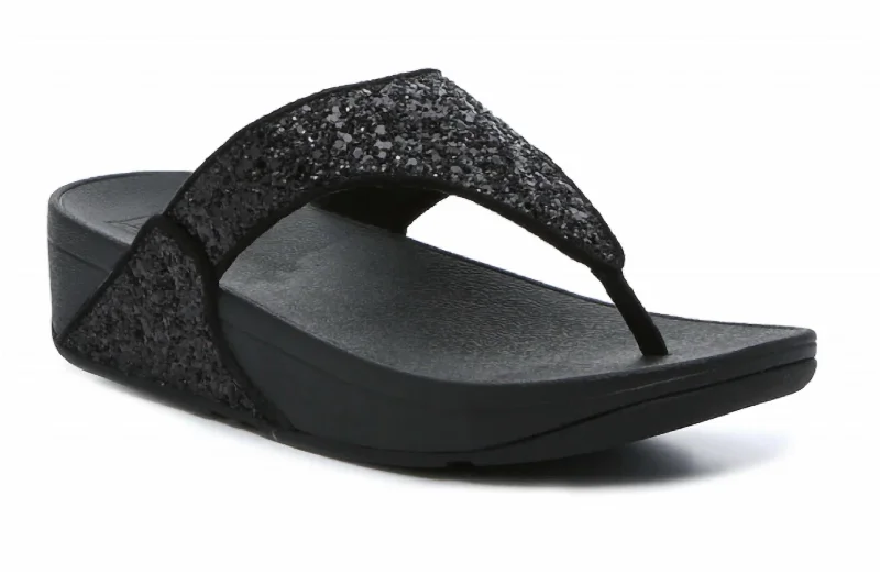 Women's Lulu Glitz Toe-Post Sandal In Black